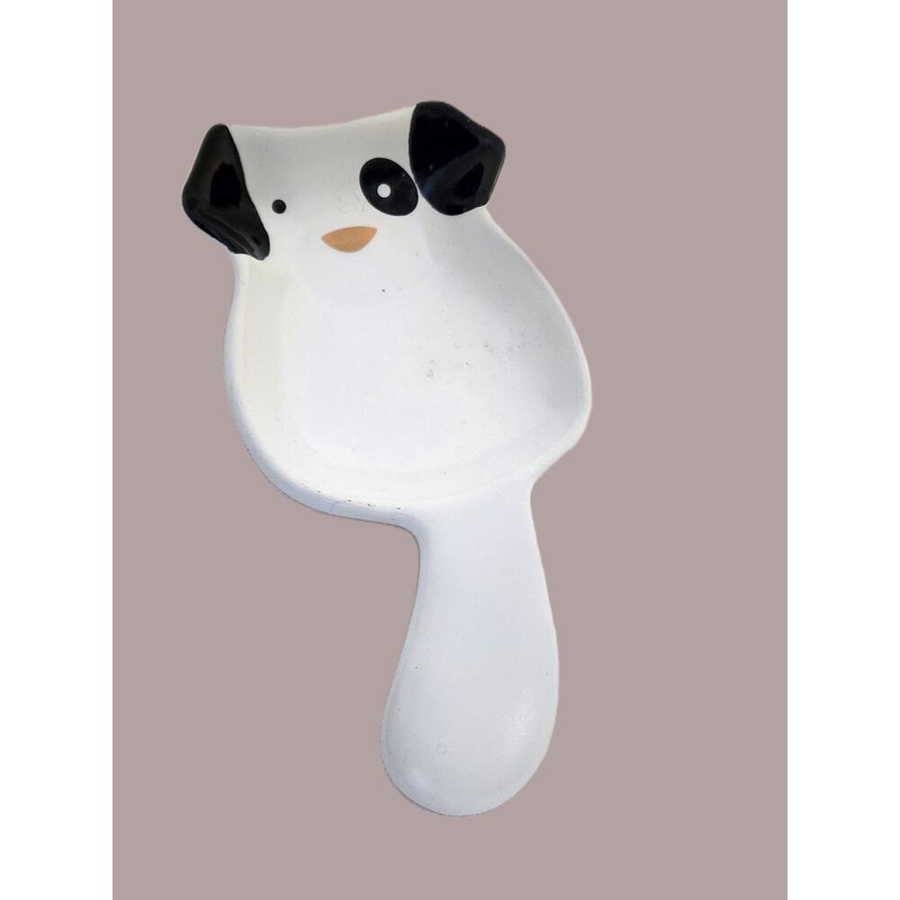 Trinket/Ring Dish/Spoon Holder-Dog-Ceramic-Black White-Small-Unique